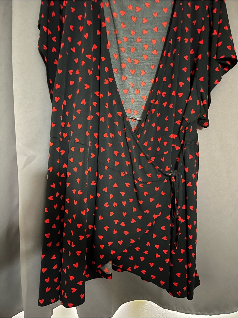 Torrid Black Top with Red Heart Motif
